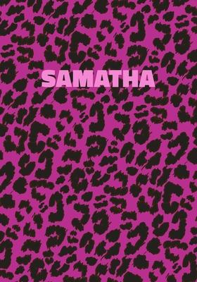 Samatha: Personalized Pink Leopard Print Notebook (Animal Skin Pattern). College Ruled (Lined) Journal for Notes, Diary, Journa
