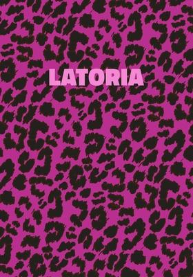 Latoria: Personalized Pink Leopard Print Notebook (Animal Skin Pattern). College Ruled (Lined) Journal for Notes, Diary, Journa