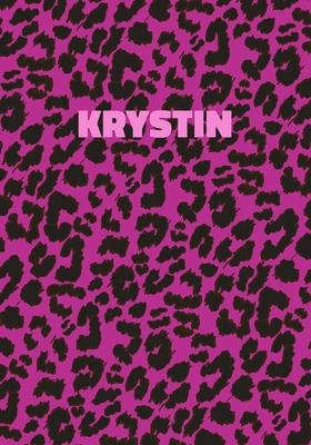Krystin: Personalized Pink Leopard Print Notebook (Animal Skin Pattern). College Ruled (Lined) Journal for Notes, Diary, Journa