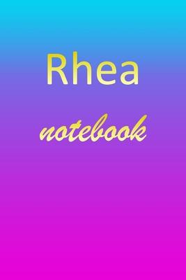 Rhea: Blank Notebook - Wide Ruled Lined Paper Notepad - Writing Pad Practice Journal - Custom Personalized First Name Initia
