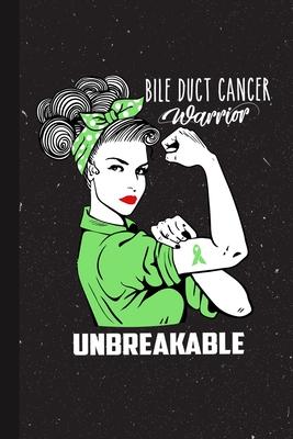 Bile Duct Cancer Warrior Unbreakable: Bile Duct Cancer Awareness Gifts Blank Lined Notebook Support Present For Men Women Kelly Green Ribbon Awareness