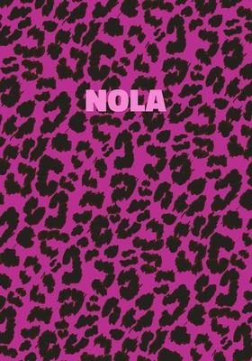 Nola: Personalized Pink Leopard Print Notebook (Animal Skin Pattern). College Ruled (Lined) Journal for Notes, Diary, Journa