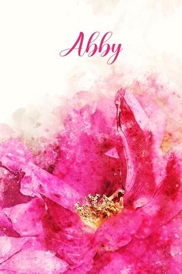 Abby: Pink Floral Personalized Name Journal for Women 6x9