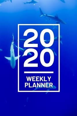 2020 Weekly Planner: Shark Blue Ocean 52 Week Journal 6 x 9 inches, Organizer Calendar Schedule Appointment Agenda Notebook