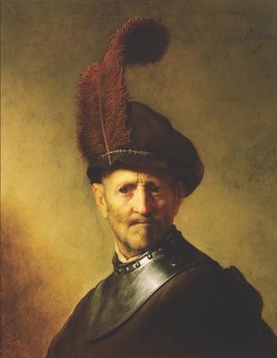 Rembrandt van Rijn Black Pages Sketchbook: An Old Man in Military Costume - Large Black Paper Artsy Notebook - For Art Supplies Like Metallic Markers,