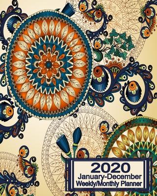 2020 Weekly/Monthly Planner: Women’’s Rust & Blue Paisley Pattern Journal With Yearly Calendar Scheduler & Organizer-Pretty Contemporary Notebook
