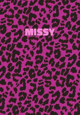 Missy: Personalized Pink Leopard Print Notebook (Animal Skin Pattern). College Ruled (Lined) Journal for Notes, Diary, Journa