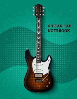 Guitar Tab Notebook: Electric Guitar Vintage Background Tablature Manuscript Paper - Blank Sheet Music For Guitar With Chord Boxes, Staff,