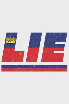 Lie: Liechtenstein notebook with lined 120 pages in white. College ruled memo book with the liechtenstein flag