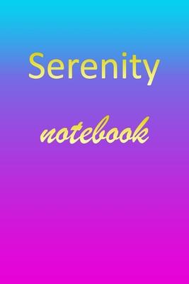 Serenity: Blank Notebook - Wide Ruled Lined Paper Notepad - Writing Pad Practice Journal - Custom Personalized First Name Initia
