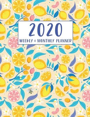 2020 Planner Weekly and Monthly: Pretty Cute Lemon Citrus Schedule Organizer, Jan 1, 2020 to Dec 31, 2020, 8.5 x 11 Inches (21.59 x 27.94 cm)