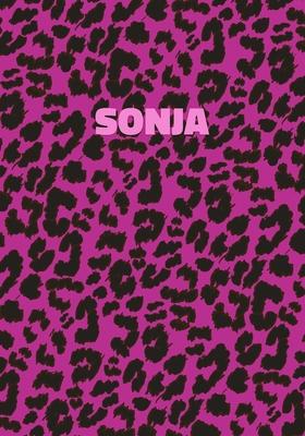 Sonja: Personalized Pink Leopard Print Notebook (Animal Skin Pattern). College Ruled (Lined) Journal for Notes, Diary, Journa