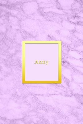 Anny: Custom dot grid diary for girls - Cute personalised gold and marble diaries for women - Sentimental keepsake note book
