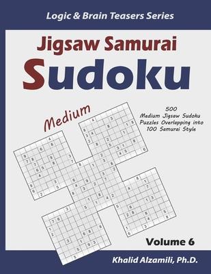 Jigsaw Samurai Sudoku: 500 Medium Jigsaw Sudoku Puzzles Overlapping into 100 Samurai Style