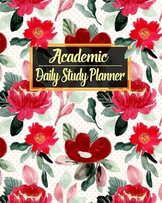 Academic Daily Study Planner: Homework Agenda Diary & Organizer for Elementary, Middle and High School Cute Watercolor Floral Design Workbook Journa