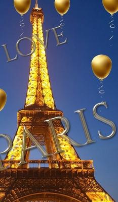 I love paris eiffel tower gold ballon creative blank journal