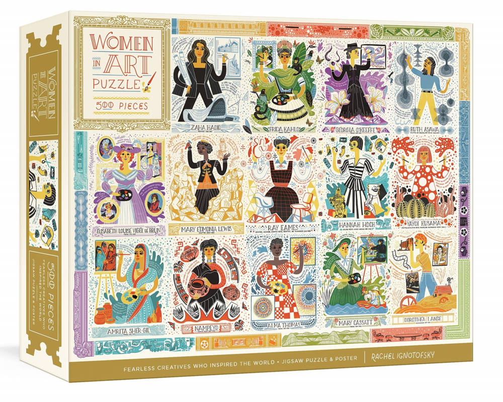 Women in Art Puzzle: Fearless Creatives Who Inspired the World 500-Piece Jigsaw Puzzle and Poster