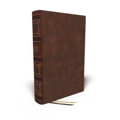 Nkjv, Single-Column Wide-Margin Reference Bible, Leathersoft, Brown, Red Letter, Thumb Indexed, Comfort Print: Holy Bible, New King James Version