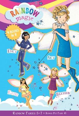 Rainbow Fairies: Books 5-7 with Special Pet Fairies Book 1: Sky the Blue Fairy, Inky the Indigo Fairy, Heather the Violet Fairy, Katie the Kitten Fair