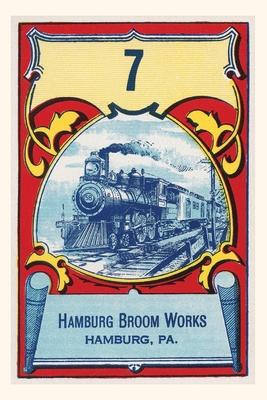 Vintage Journal Ad for Hamburg Broom Works, Locomotive