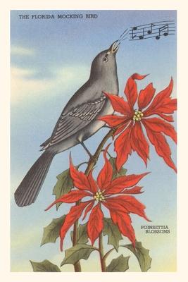 Vintage Journal Florida Mockingbird, Poinsettias