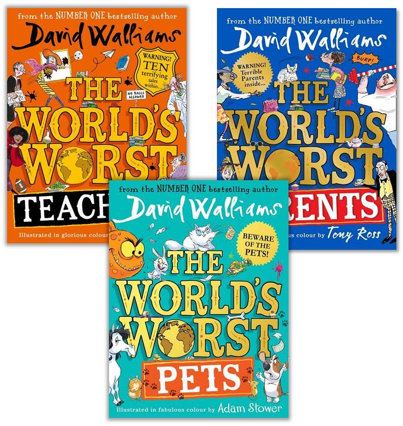 David Walliams 大衛.威廉《全世界最糟糕的家長/老師/寵物》全彩幽默兒童小說套書(3冊)