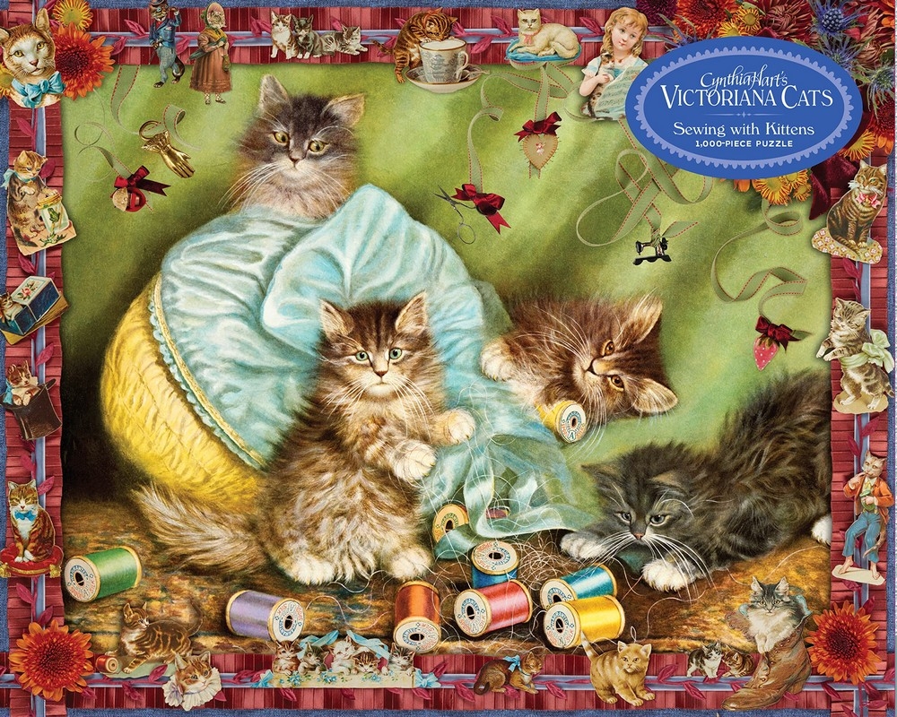 Cynthia Hart’s Victoriana Cats: Sewing with Kittens 1,000-Piece Puzzle