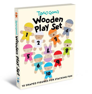 Taro Gomi’s Wooden Play Set: 10 Shaped Figures for Stacking Fun