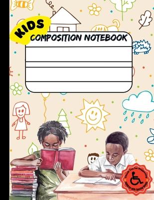 Single Lined Composition Notebook for Kids: Draw and Write Journal for kids with Cut and Paste picture writing prompts, Fry Sight Word List and Penman