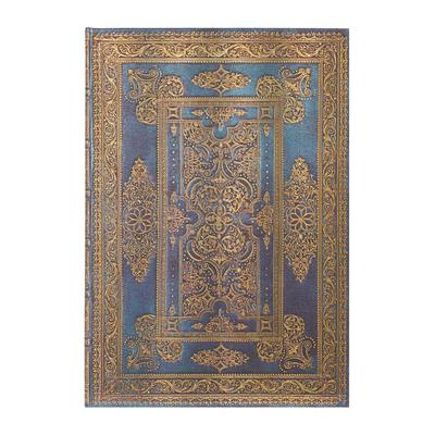 Paperblanks Blue Luxe Luxe Design Hardcover Journal Grande Unlined Elastic Band Closure 128 Pg 120 GSM
