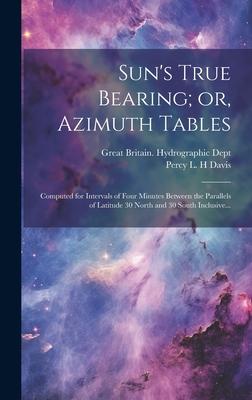 Sun’s True Bearing; or, Azimuth Tables: Computed for Intervals of Four Minutes Between the Parallels of Latitude 30 North and 30 South Inclusive...