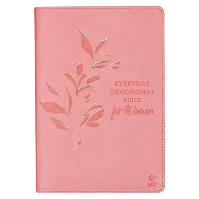 NLT Holy Bible Everyday Devotional Bible for Women New Living Translation, Vegan Leather, Pink Debossed