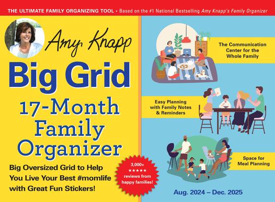 2025 Amy Knapp’s Big Grid Family Organizer Wall Calendar: August 2024 - December 2025
