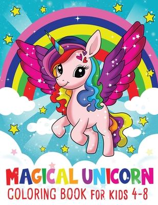 Magical Kawaii Unicorn Coloring Book: for Kids Ages 4-8