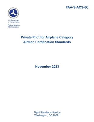 FAA-S-ACS-6C Private Pilot for Airplane Category Airman Certification Standards