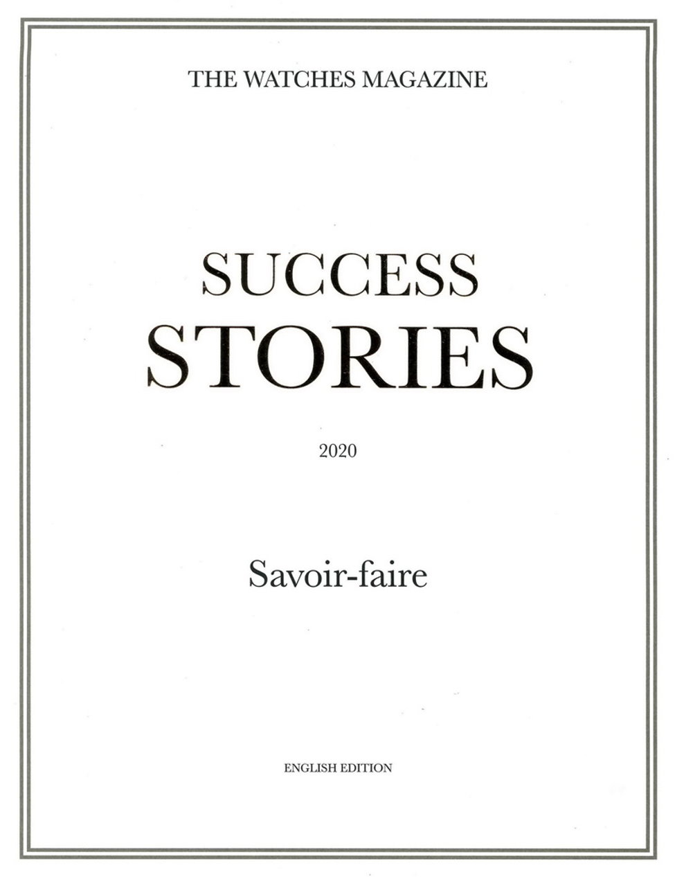 THE WATCHES MAGAZINE / SUCCESS STORIES 2020