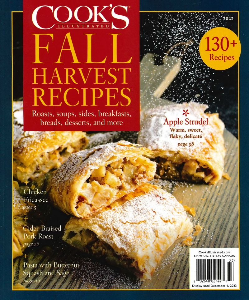 COOK’S ILLUSTRATED FALL HARVEST RECIPES 2023