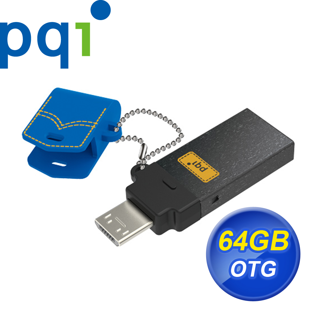 PQI Connect 301 64G USB3.0 OTG隨身碟(深藍)