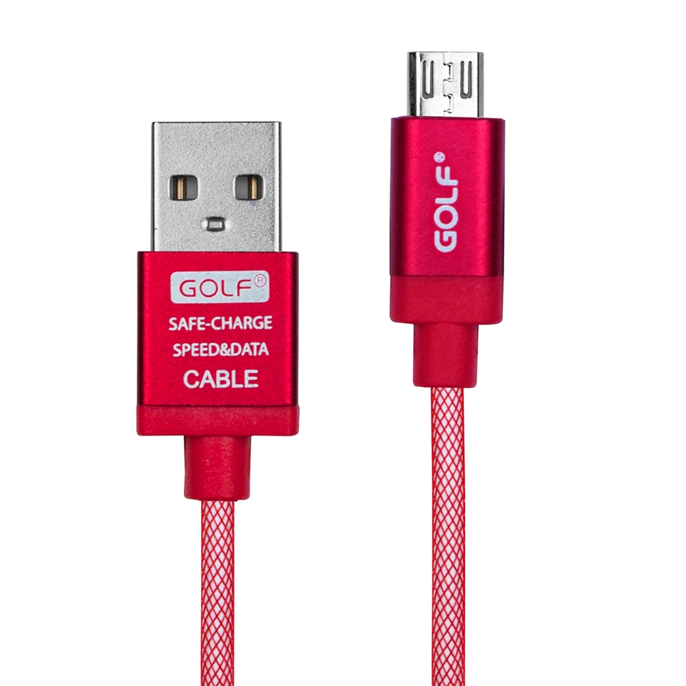USB2.0 轉 Micro USB 鋁合金尼龍網格快速充電傳輸線(1M)紅色