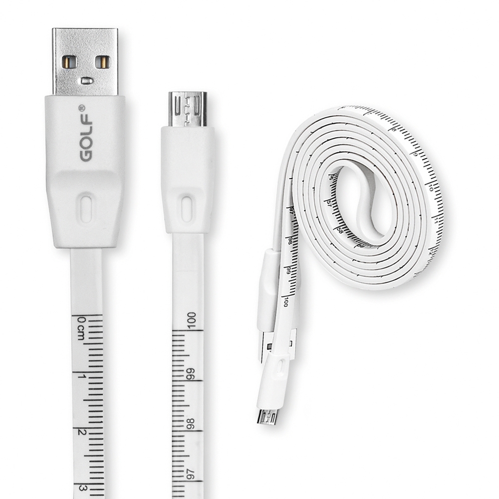 USB2.0 轉 Micro USB 趣味刻度測量快速充電傳輸線(1M)