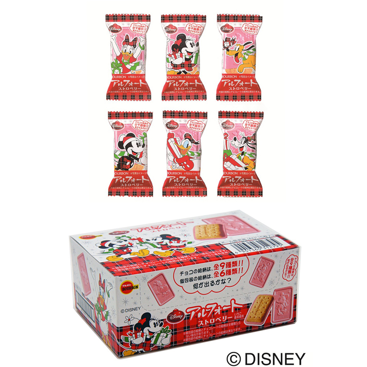 日本【布如蒙】迪士尼巧克力餅乾-草莓味(盒裝)