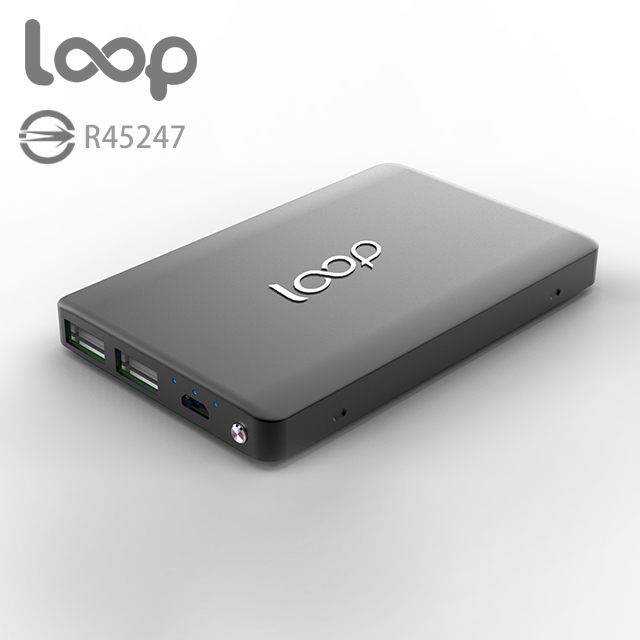 loop 10000mAh 超薄質感 鋁合金 行動電源黑
