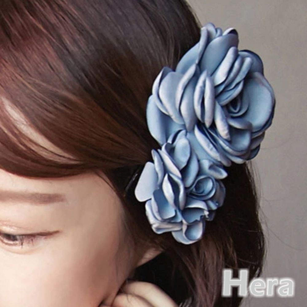 【Hera】赫拉 唯美大山茶花朵髮夾/邊夾-3色(藍色)