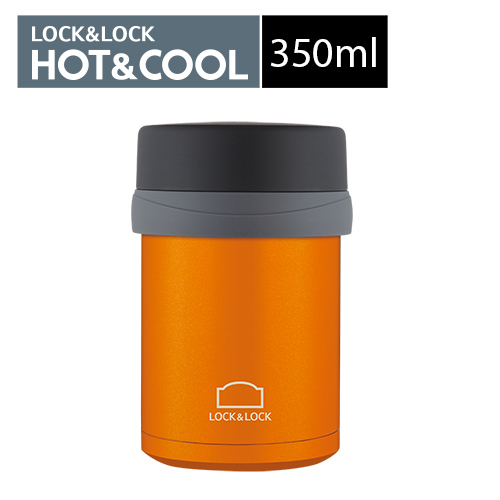 『韓國Lock&Lock』樂扣雙層真空隨手不銹鋼燜燒罐-350ml(橘色)橘色