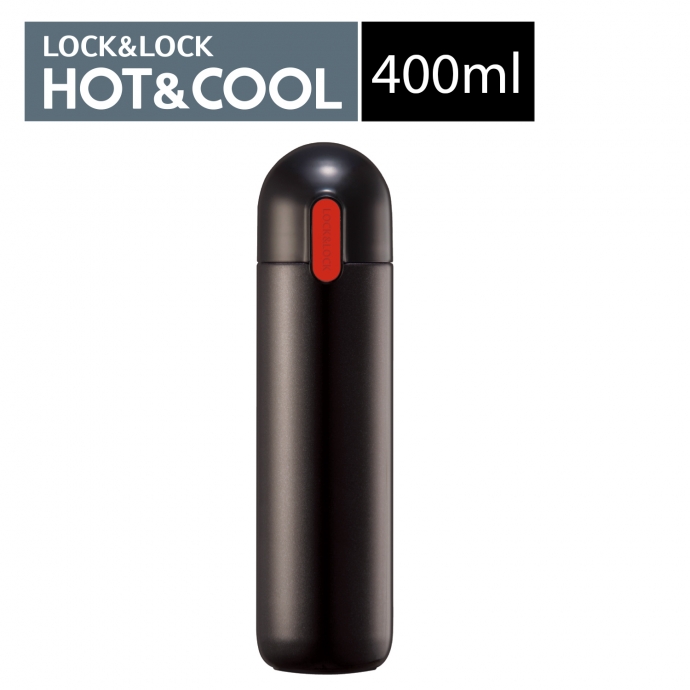 『韓國Lock&Lock』樂扣膠囊不銹鋼保溫杯-400ml(黑色)黑色