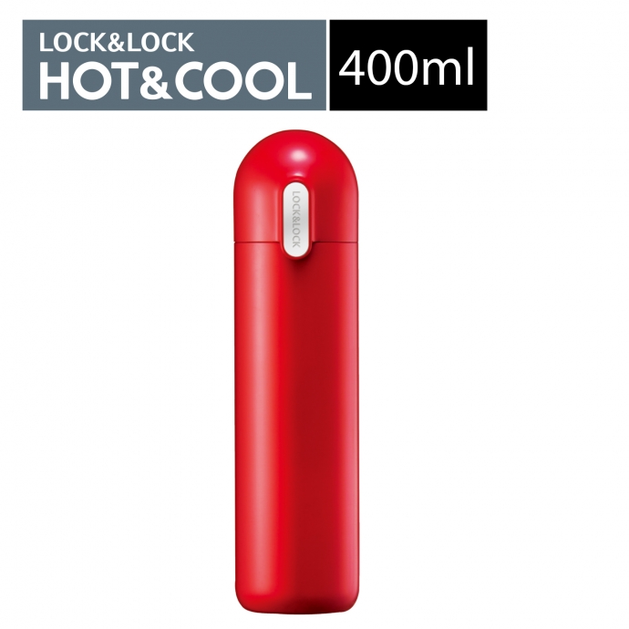 『韓國Lock&Lock』樂扣膠囊不銹鋼保溫杯-400ml(紅色)紅色