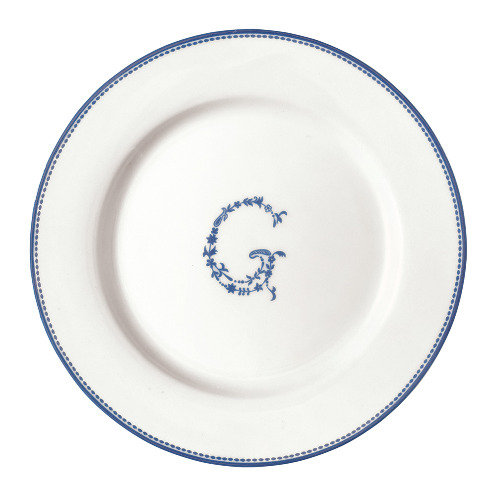 W/ G  blue餐盤 20.5cm