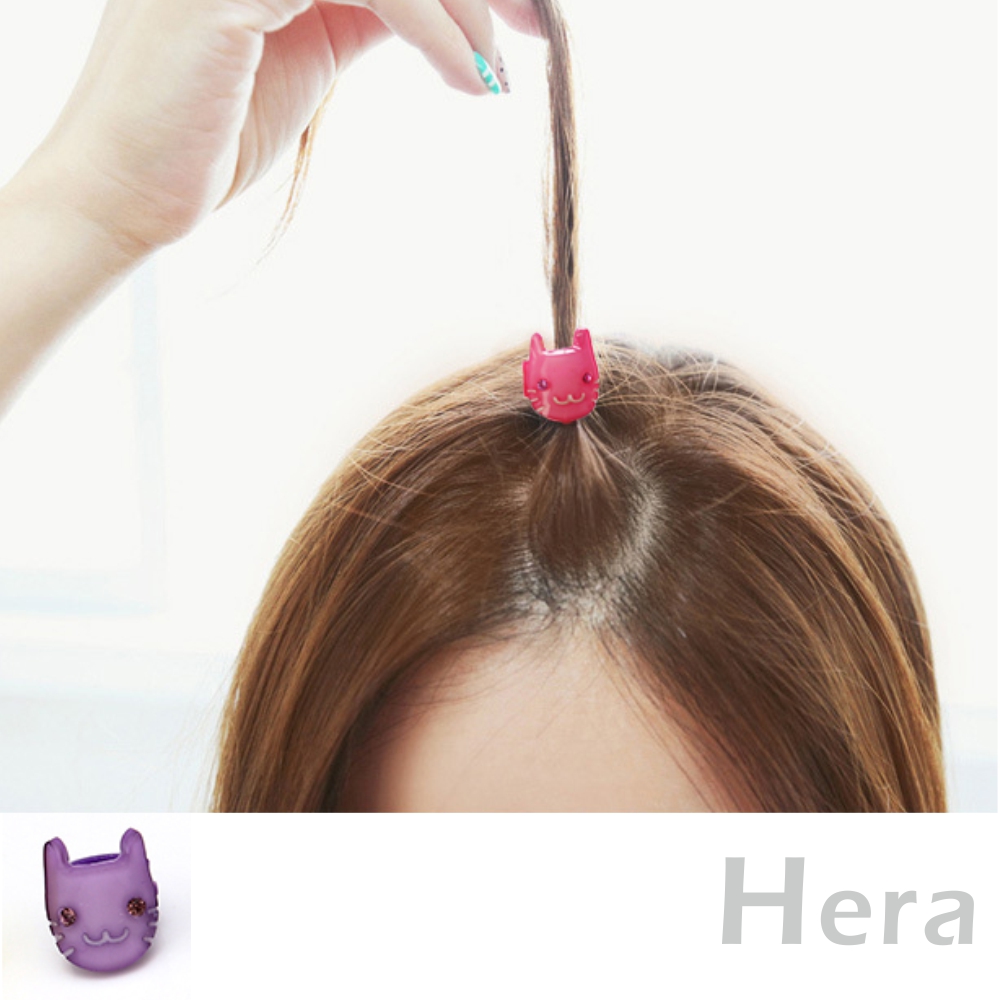 【Hera】赫拉 迷你小貓咪喵星人瀏海夾/髮扣-2入組(共3色)紫色