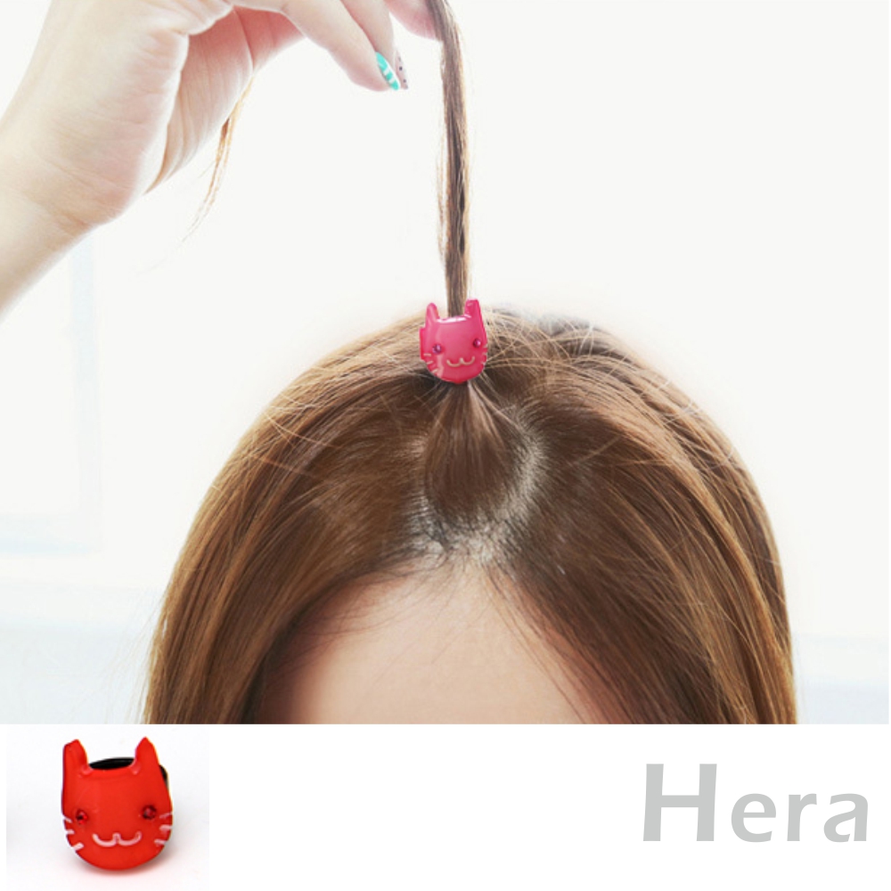 【Hera】赫拉 迷你小貓咪喵星人瀏海夾/髮扣-2入組(共3色)紅色