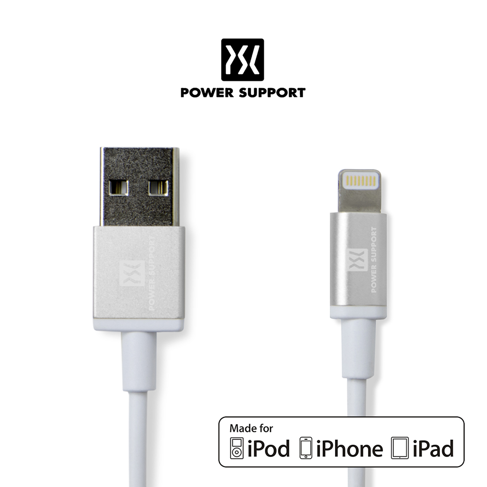 POWER SUPPORT USB to Lighting Cable 傳輸線 (1.0m)銀色